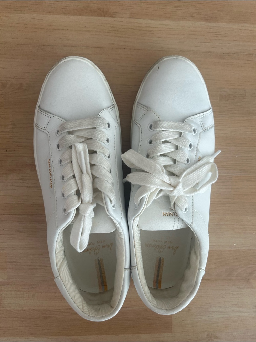 Sam Edelman Ethyl White Leather Low Top Sneakers Women’s Size 8
